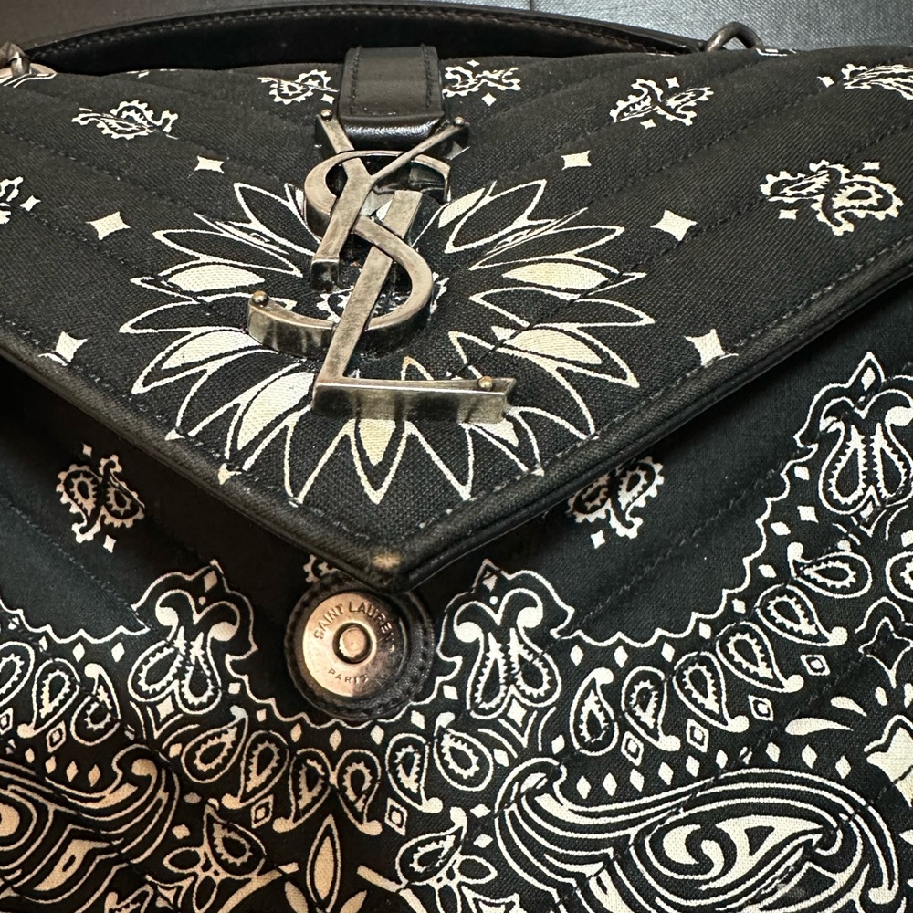 Yves Saint Laurent Paisley College Tophandle Handbag Strap Included - Picture 4 of 15